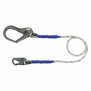 CONDOR G81563 Positioning Lanyard, Steel Rebar Hook, Steel Snap Hook, 6 ft Length, 310 Lb Capacity | CR2DMH 49CD21