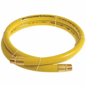 CONTINENTAL PLY10025-10-11 Air Hose, 1 Inch Hose Inside Dia, Yellow, Brass 1 Inch Mnpt X Brass 1 Inch Mnpt | CR2EDA 50JK25