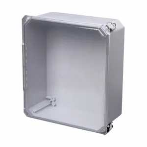 COOPER B-LINE 14126-SDFQRCC JIC Panel Enclosure, 6.34 x 13.86 x 15.49 Inch Size, Hinged Cover, Fiberglass | CH6ZQB