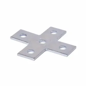 COOPER B-LINE B132ZN Cross Plate, Five Holes, 5.37 x 5.37 x 1.62 Inch Size, Steel, Electro Plated | CH7WMG