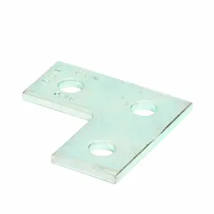 COOPER B-LINE B140ZN Corner Plate, Three Holes, 3.5 x 3.5 x 1.62 Inch Size, Steel, Electro Plated | CH7WNR