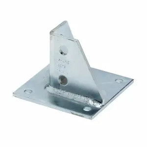 COOPER B-LINE B278ZN Square Post Base, 3.5 x 5 x 5 Inch Size, Steel, Electro Plated | CH7MPB