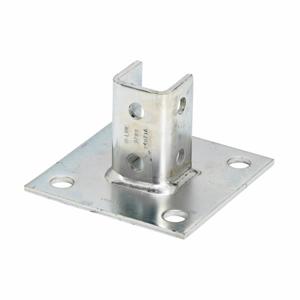 COOPER B-LINE B280SQZN Square Post Base, Centered, 3.5 x 6 x 6 Inch Size, Steel, Electro Plated | CH7MQK