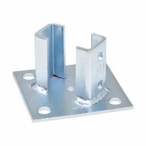 COOPER B-LINE B281MZN Square Post Base, Centered Offset, 3.5 x 6 x 6 Inch Size, Steel, Electro Plated | CH7MRR