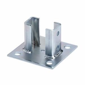 COOPER B-LINE B281MSQZN Square Post Base, Centered, 3.5 x 6 x 6 Inch Size, Steel, Electro Plated | CH7MRQ