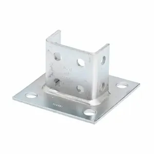 COOPER B-LINE B281SQZN Square Post Base, Centered, 3.5 x 6 x 6 Inch Size, Steel, Electro Plated | CH7MRY