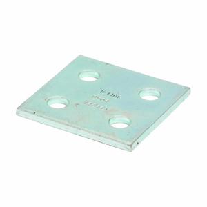 COOPER B-LINE B504ZN Splice Plate, Four Holes, 3.25 x 3.5 x 1.62 Inch Size, Steel, Electro Plated Zinc | CH7XHL