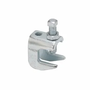 COOPER B-LINE FIG. 65XT-3/8-EG Beam Clamp, 3/8-16 Thread/Inch Rod Size, 3/8-16 Screw Size, Electro Plated Zinc | CH7JRU