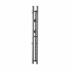 COOPER B-LINE SB86166DFB Horizontal Cable Manager, 84 x 14.1 x 6 Inch Size, Black Powder Coat | CH7HFK