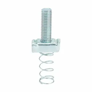 COOPER B-LINE SN228-11/2ZN Stud Nut With Spring, Steel, 1-1/2 Inch Size, 3/8-16 Inch Thread Size | CH7UCU