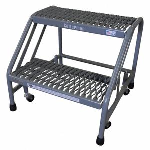 COTTERMAN 1302N2626A3E10B3C1P6 Steel Rolling Step, 20 Inch Overall Height, 500 Lbs. Load Capacity, 2 Steps | CH6HTL 619L15