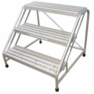 COTTERMAN 1803N3232A3E10B1C50P6 Aluminium Stationary Step, 30 Inch Overall Height, 500 Lbs. Load Capacity, 3 Steps | CH6HYH 619L49