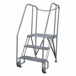 COTTERMAN 3STR26A3E20B8D3C1P6 Tilt and Roll Ladder, 3 Step, Serrated Step Tread, 60 Inch Height, 350 Lbs Load | CE9DMT 21VA88