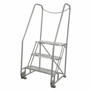 COTTERMAN 3TR26A1E10B8D3C1P6 Tilt and Roll Ladder, 3 Step, Expanded Metal Tread, 60 Inch Height | CE9DNL 21VC05