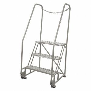 COTTERMAN 3TR26A1E20B8D3C1P6 Tilt and Roll Ladder, 3 Step, Expanded Metal Tread, 60 Inch Height | CE9DNN 21VC07