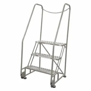 COTTERMAN 3TR26A6E20B8D3C1P6 Tilt and Roll Ladder, 3 Step, Perforated Tread, 60 Inch Height, 450 Lbs Load | CE9DNC 21VC15