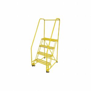 COTTERMAN 4TR18A3E10B8C2P6 Tilt and Roll Ladder, 4 Step, Serrated Step Tread, 70 Inch Height, 450 Lbs Load | CE9DLB 21VC88