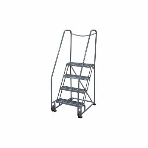 COTTERMAN 4STR26A1E20B8D3C1P6 Tilt and Roll Ladder, 4 Step, Expanded Metal Tread, 70 Inch Height | CE9DLZ 21VC79
