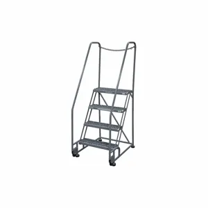 COTTERMAN 4TR26A3E20B8D3C1P6 Tilt and Roll Ladder, 4 Step, Serrated Step Tread, 70 Inch Height, 450 Lbs Load | CE9DLJ 21VD04