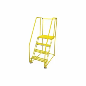 COTTERMAN 4TR26A3E20B8C2P6 Tilt and Roll Ladder, 4 Step, Serrated Step Tread, 70 Inch Height, 450 Lbs Load | CE9DLH 21VD03