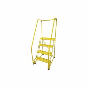 COTTERMAN 4TR26A6E10B8C2P6 Tilt and Roll Ladder, 4 Step, Perforated Tread, 70 Inch Height, 450 Lbs Load | CE9DLR 21VD05