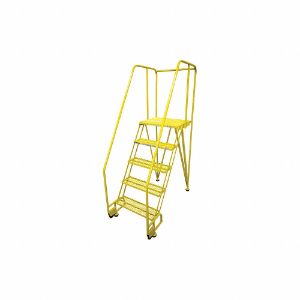 COTTERMAN 5STR26A1E20B8C2P6 Tilt and Roll Ladder, 5 Step, Expanded Metal Tread, 80 Inch Height | CE9DKQ 21VD38