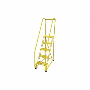 COTTERMAN 5TR18A1E10B8C2P6 Tilt and Roll Ladder, 5 Step, Expanded Metal Tread, 80 Inch Height | CE9DKT 21VD45