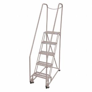 COTTERMAN 5TR18A1E10B8D3C1P6 Tilt and Roll Ladder, 5 Step, Expanded Metal Tread, 80 Inch Height | CE9DKU 21VD46