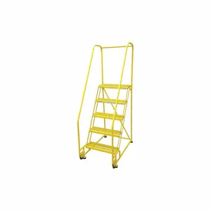 COTTERMAN 5TR18A3E20B8C2P6 Tilt and Roll Ladder, 5 Step, Serrated Step Tread, 80 Inch Height, 450 Lbs Load | CE9DJW 21VD51