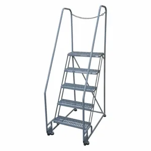 COTTERMAN 5TR18A3E10B8D3C1P6 Tilt and Roll Ladder, 5 Step, Serrated Step Tread, 80 Inch Height, 450 Lbs Load | CE9DJV 21VD50