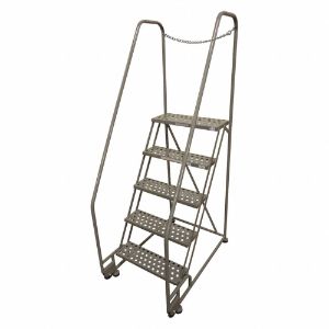 COTTERMAN 5TR26A1E10B8D3C1P6 Tilt and Roll Ladder, 5 Step, Expanded Metal Tread, 80 Inch Height | CE9DKY 21VD58