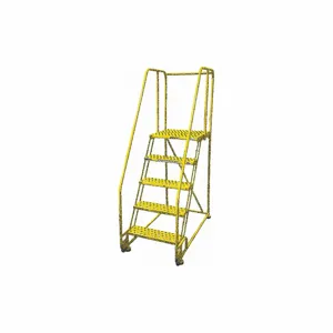 COTTERMAN 5TR26A6E20B8C2P6 Tilt and Roll Ladder, 5 Step, Perforated Tread, 80 Inch Height, 450 Lbs Load | CE9DKL 21VD67