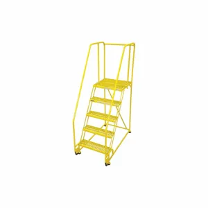 COTTERMAN 5TR26A3E20B8C2P6 Tilt and Roll Ladder, 5 Step, Serrated Step Tread, 80 Inch Height, 450 Lbs Load | CE9DKA 21VD63