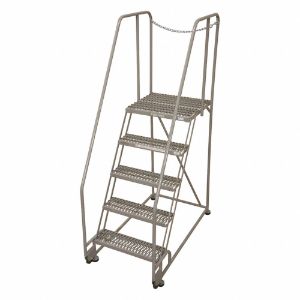 COTTERMAN 5TR26A3E20B8D3C1P6 Tilt and Roll Ladder, 5 Step, Serrated Step Tread, 80 Inch Height, 450 Lbs Load | CE9DKB 21VD64