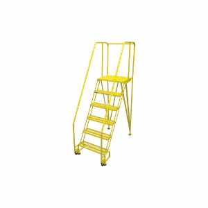 COTTERMAN 6STR26A1E20B8C2P6 Tilt and Roll Ladder, 6 Step, Expanded Metal Tread, 90 Inch Height | CE9DJR 21VE31