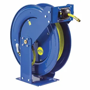 COXREELS EZ-TSH-375-HV Spring Return Hose Reel, 75 ft. Length, 3/8 Inch I.D., 3/8 Inch MNPT, Brass, Blue | CJ3MQH 60GW33