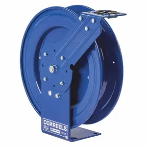 COXREELS P-LPL-335-BAX Spring Return Hose Reel, 35 ft. Length, 3/8 Inch I.D., Stainless Steel, Blue | CJ3MQE 447K09