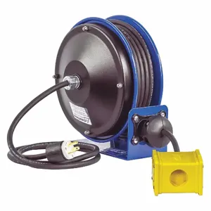 COXREELS PC10-3012-B Power Cord Reel, 30 Feet Length, Blue | AG6TPE 46U999