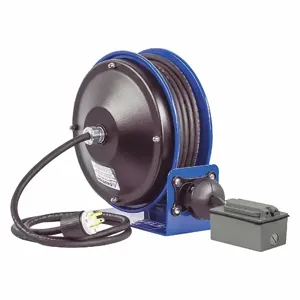 COXREELS PC10-3012-F Power Cord Reel, 30 Feet Length, Blue | AG6TPG 46V002