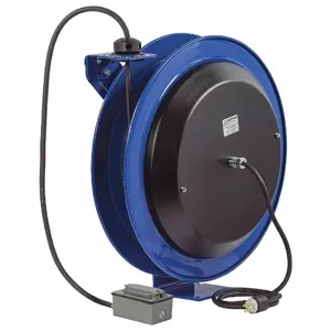 COXREELS PC24-0012-F Cord Reel, 100 Feet Length, 115V, 20A, Blue | AG6TPW 46V017