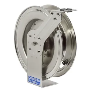 COXREELS SHL-N-350-SS Spring Return Hose Reel, 3/8 Inch Inner Dia., 50 Feet Length, Stainless Steel | CF3KRA