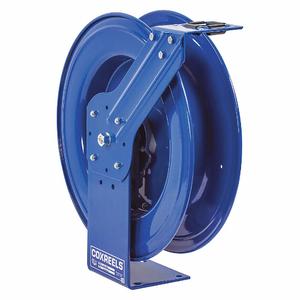 COXREELS SHL-N-450 Federrücklauf-Schlauchaufroller, 50 Fuß Länge, 1/2 Zoll Innendurchmesser, Messing, blau, einzelner Sockel | CF3PCK 29RD01