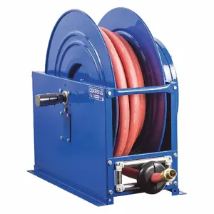 COXREELS SLP-5100 Spring Return Hose Reel, 100 ft. Length, 3/4 Inch I.D., 3/4 Inch MNPT, Brass, Blue | CF3KRD 29RD56