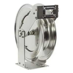 COXREELS TSHL-N-350-SS Spring Return Hose Reel, 3/8 Inch Inner Dia., 50 Feet Length, Stainless Steel | CF3PEF