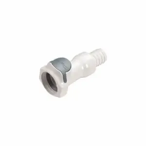 CPC HFCD171035 Quick Disconnect, Polysulfone, 5/8 Inch Size, Coupler x Barbed, Shut-Off, White | CR2QRC 788C77