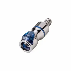 CPC LQ4D17006BLU Quick Disconnect, Chrome Ca360 Brass, 3/8 Inch Size, Coupler x Barbed, Shut-Off | CR2QNB 788CC5