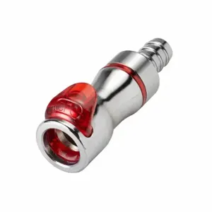 CPC LQ4D17006RED Quick Disconnect, Chrome Ca360 Brass, 3/8 Inch Size, Coupler x Barbed, Shut-Off | CR2QNC 788CC7