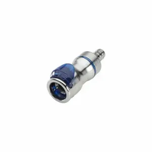 CPC LQ6D17006BLU Quick Disconnect, Chrome Ca360 Brass, 3/8 Inch Size, Coupler x Barbed, Shut-Off | CR2QMX 788CG3