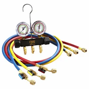 CPS PRODUCTS MBHP5E Mechanical Manifold Gauge Set, Mechanical Manifold Gauge Set, 2 Valves, 3 Hoses | CR2QTE 406D47