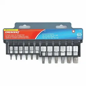 CRESCENT CBSS2N Drive Torx Bit Socket Set, 12Pc, 1/4, 3/8In | CR2RAR 41WM12